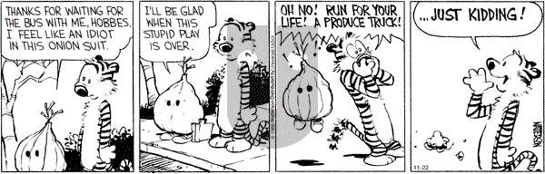 Calvin and Hobbes - Tuesday November 22, 2016 Comic Strip