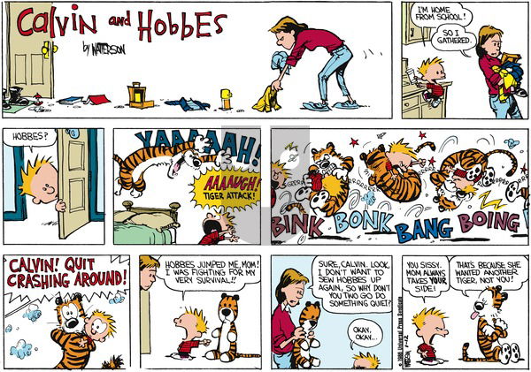 Calvin and Hobbes on Sunday January 12, 1986 Comic Strip