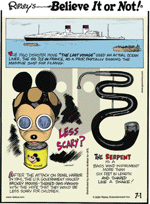 Ripley's Believe It or Not on Wednesday July 1, 2020 Comic Strip