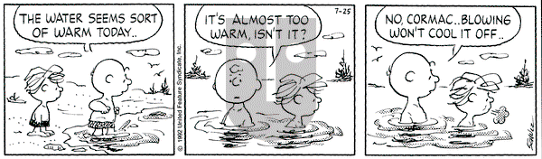 Peanuts - Saturday July 25, 1992 Comic Strip