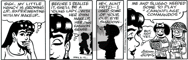 Nancy on Saturday April 6, 2002 Comic Strip