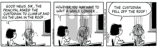 Peanuts - Thursday April 10, 1997 Comic Strip
