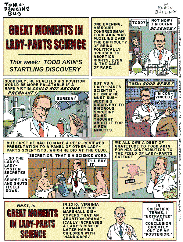 Tom the Dancing Bug on Friday August 31, 2012 Comic Strip