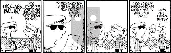 FoxTrot on Wednesday September 14, 1988 Comic Strip