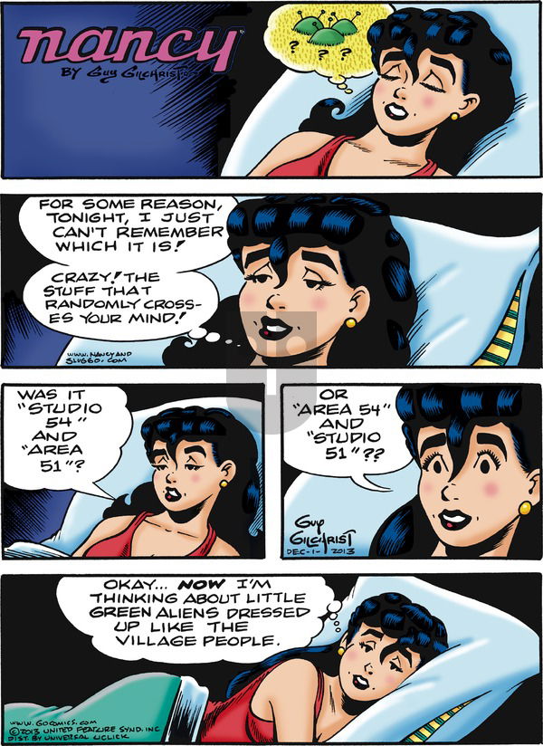 Nancy on Sunday December 1, 2013 Comic Strip
