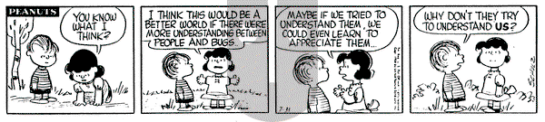 Peanuts on Thursday July 31, 1958 Comic Strip