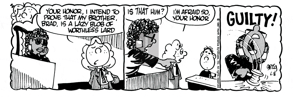 Luann - Monday June 8, 1987 Comic Strip