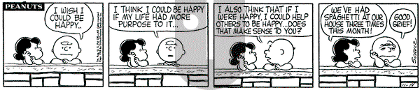 Peanuts on Friday November 14, 1958 Comic Strip