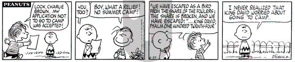 Peanuts on Thursday June 27, 1974 Comic Strip