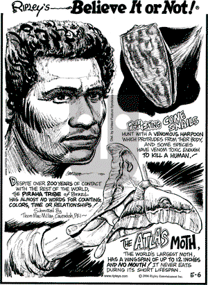 Ripley's Believe It or Not on Saturday May 6, 2006 Comic Strip