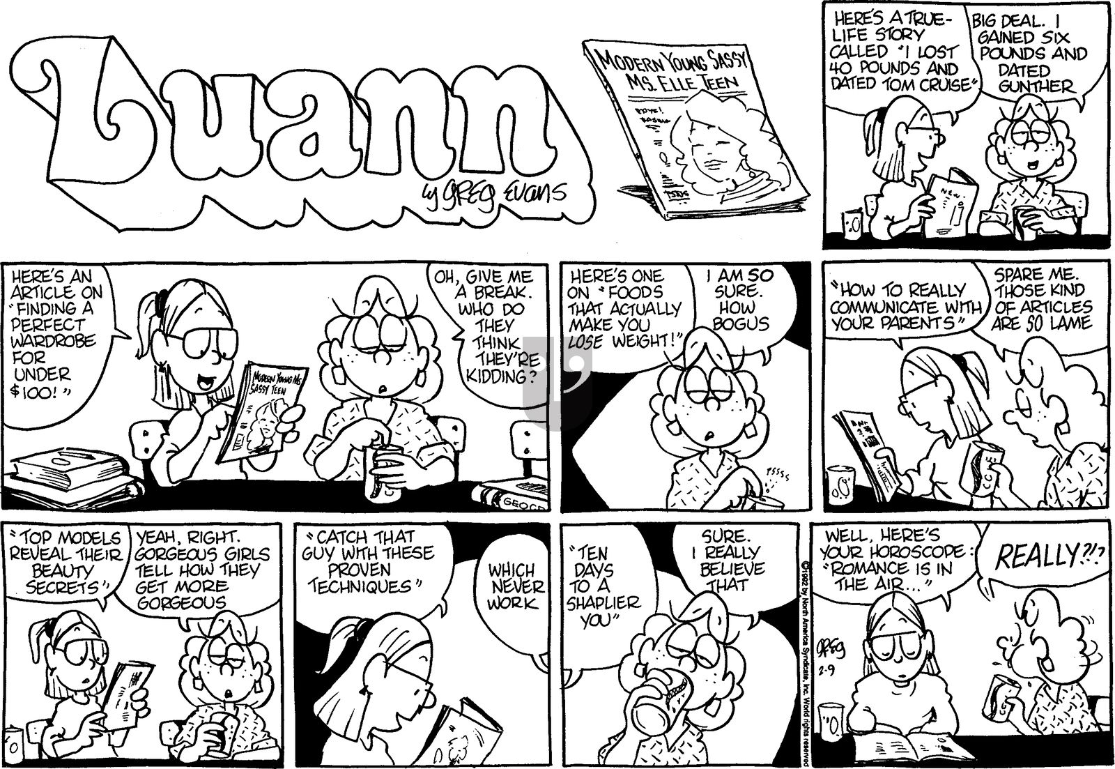 Luann - Sunday February 9, 1992 Comic Strip