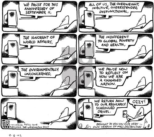 Tom Toles on Sunday September 8, 2002 Comic Strip