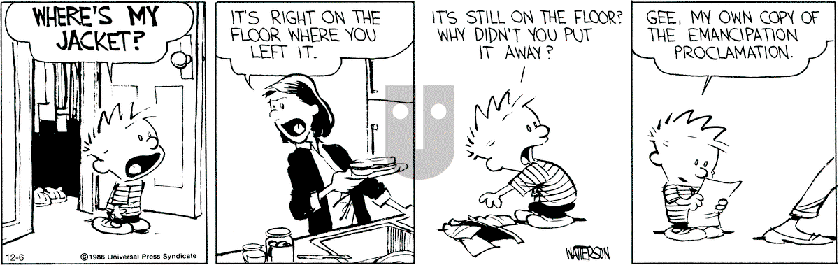 Calvin and Hobbes - Tuesday December 6, 2011 Comic Strip