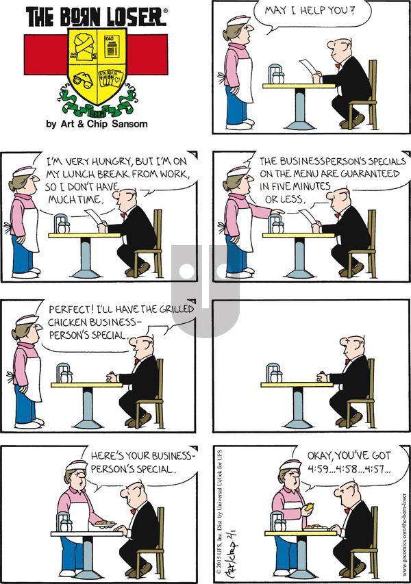 The Born Loser on Sunday February 1, 2015 Comic Strip