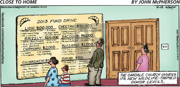 Close to Home on Sunday April 14, 2013 Comic Strip