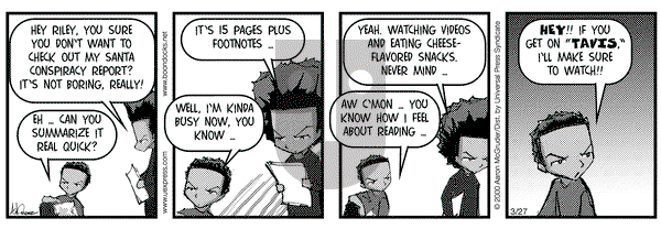 The Boondocks on Monday March 27, 2000 Comic Strip