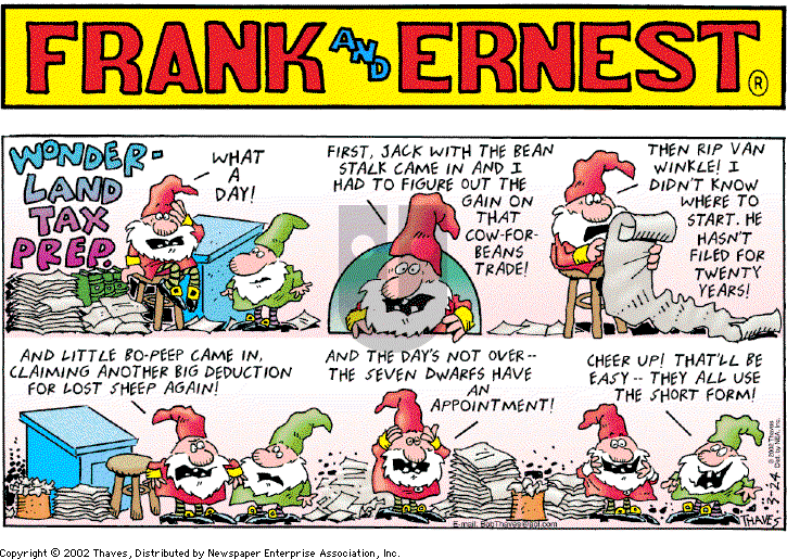 Frank and Ernest on Sunday March 24, 2002 Comic Strip