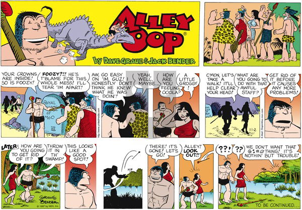 Alley Oop on Sunday November 2, 1997 Comic Strip