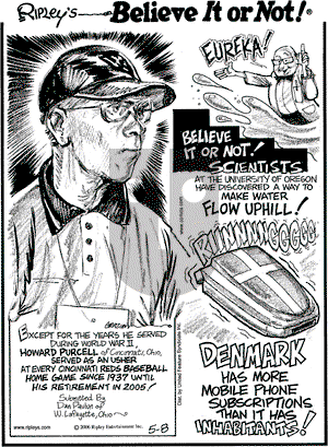 Ripley's Believe It or Not on Monday May 8, 2006 Comic Strip