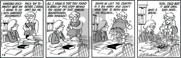 Doonesbury on Friday July 8, 1977 Comic Strip