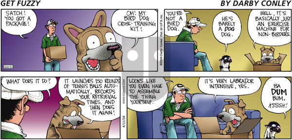 Get Fuzzy on Sunday April 11, 2004 Comic Strip
