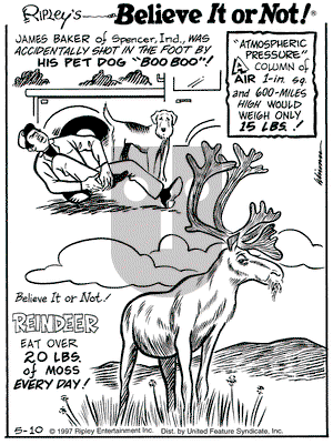 Ripley's Believe It or Not on Saturday May 10, 1997 Comic Strip