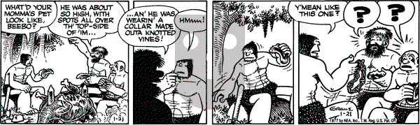 Alley Oop on Friday January 21, 1977 Comic Strip