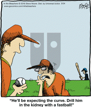 In the Bleachers on Thursday March 24, 2016 Comic Strip