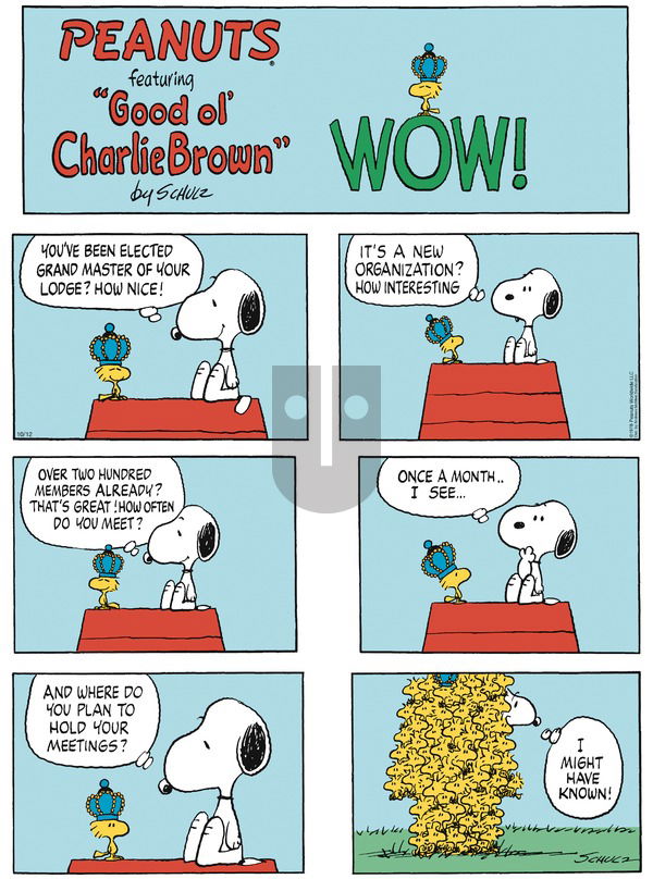 Peanuts on Sunday October 12, 2025 Comic Strip