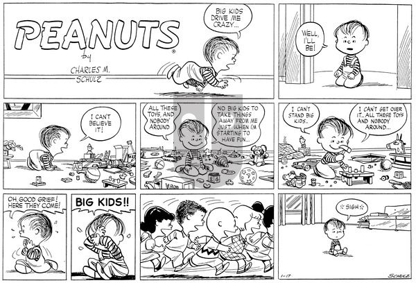 Peanuts on Sunday January 17, 1954 Comic Strip