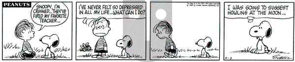 Peanuts on Monday March 3, 1969 Comic Strip