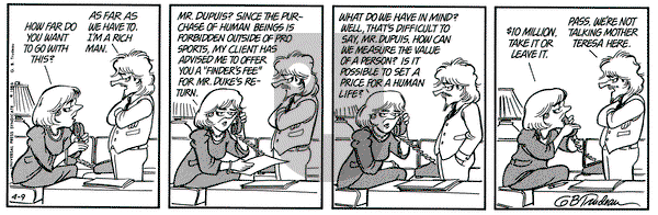 Doonesbury on Wednesday April 9, 1986 Comic Strip