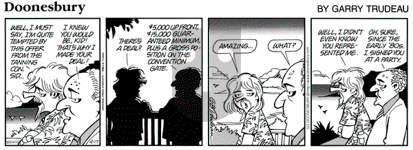 Doonesbury on Wednesday April 17, 1996 Comic Strip