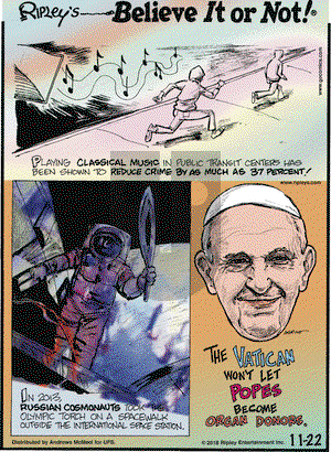 Ripley's Believe It or Not on Thursday November 22, 2018 Comic Strip