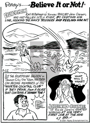 Ripley's Believe It or Not on Wednesday September 12, 2001 Comic Strip