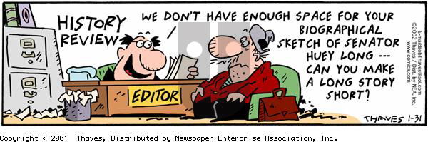 Frank and Ernest on Thursday January 31, 2002 Comic Strip