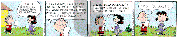 Peanuts on Monday February 5, 2001 Comic Strip