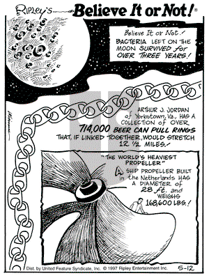 Ripley's Believe It or Not on Monday May 12, 1997 Comic Strip