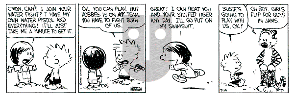 Calvin and Hobbes - Tuesday July 14, 1987 Comic Strip