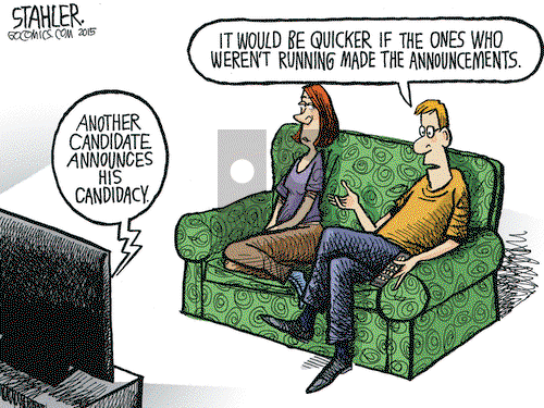 Jeff Stahler on Wednesday April 15, 2015 Comic Strip