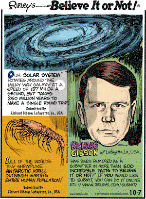 Ripley's Believe It or Not on Friday October 7, 2011 Comic Strip