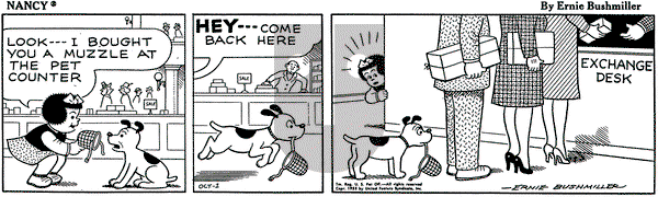 Nancy on Saturday October 1, 1955 Comic Strip