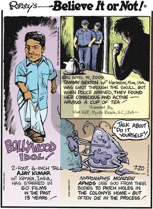 Ripley's Believe It or Not on Monday July 20, 2009 Comic Strip