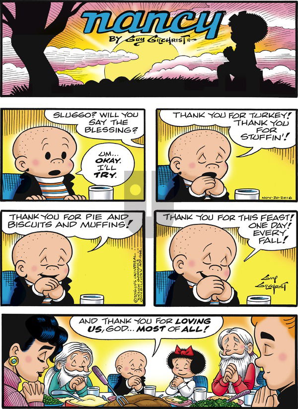 Nancy on Sunday November 20, 2016 Comic Strip