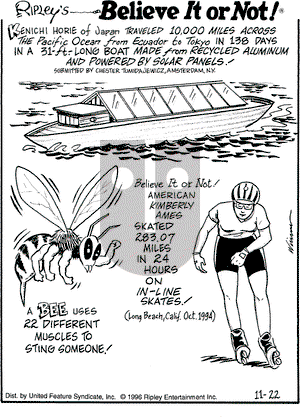 Ripley's Believe It or Not on Friday November 22, 1996 Comic Strip