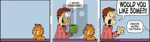 Garfield on Wednesday December 5, 2012 Comic Strip
