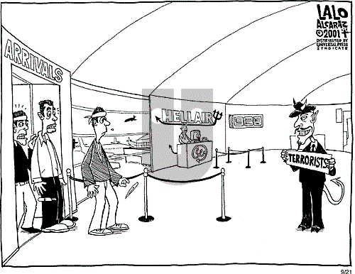 Lalo Alcaraz on Friday September 21, 2001 Comic Strip