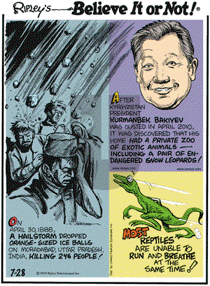Ripley's Believe It or Not on Wednesday July 28, 2010 Comic Strip