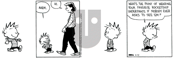 Calvin and Hobbes on Saturday April 12, 2025 Comic Strip