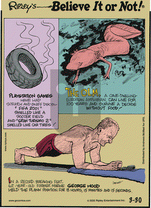 Ripley's Believe It or Not on Monday March 30, 2020 Comic Strip